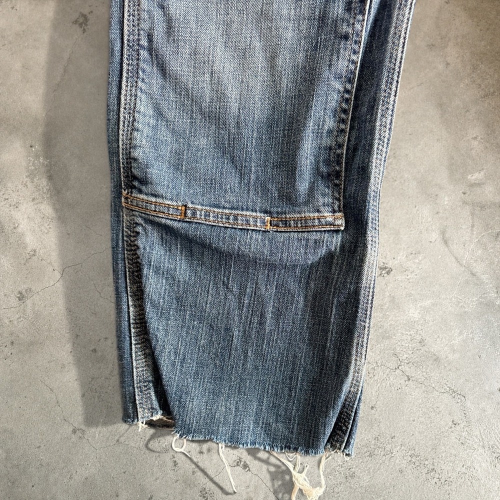 Carhartt Jeans Women 8 Blue WB003‎ Double Knee Carpenter Distressed Raw Hem - Picture 9 of 16